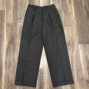 🕴️ Vintage Jones New York Charcoal Tailored Wool Pinstripe Pants